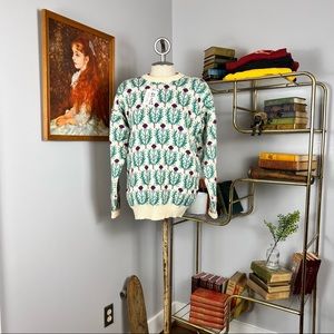 80s Vintage Floral Knit Sweater by Maban of Scotland